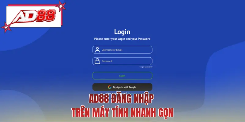 AD88 đăng nhập trên máy tính nhanh gọn